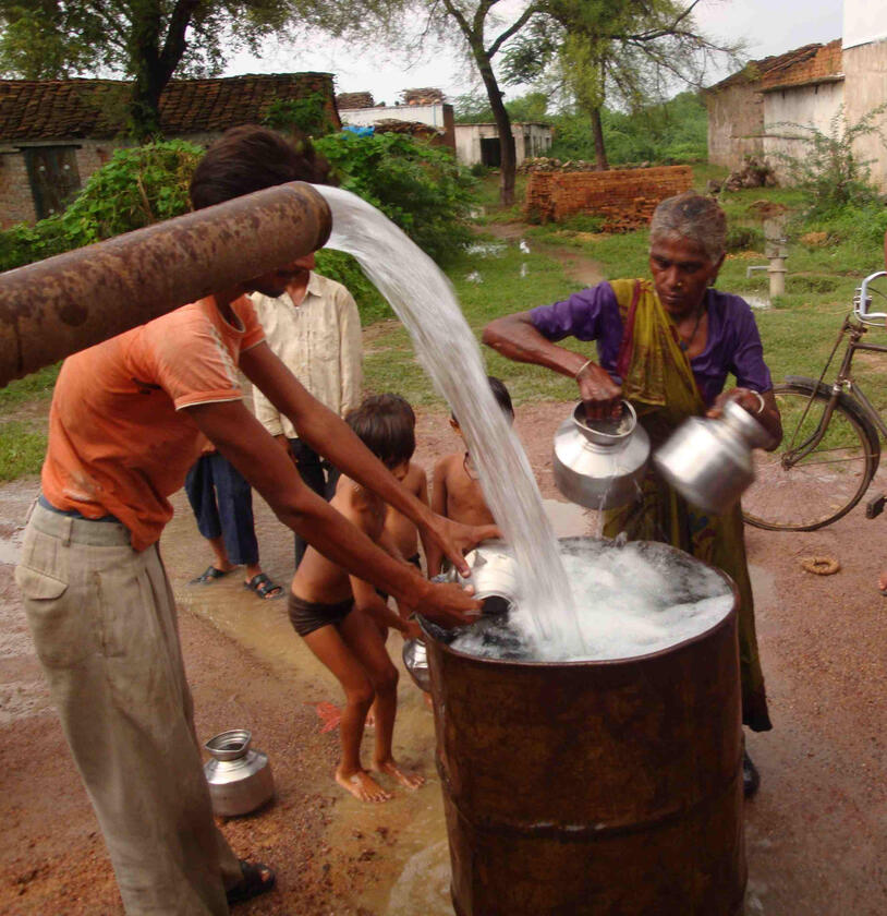 Water Flowing in Uttar Pradesh, Aznar, India